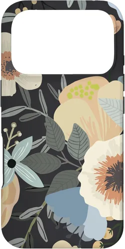 Miniatura 29 de Funda para iPhone 13 Pro Max Boho Wildflower Garden Botanical Floral Pattern (negro)
