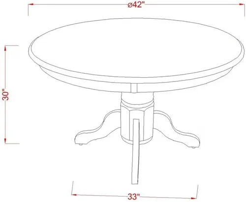 Miniatura 10 de East West Furniture SHAN5-BLK-C - Juego de mesa y sillas de cocina de 5 piezas, incluye una mesa de comedor redonda con pedestal y 4 sillas