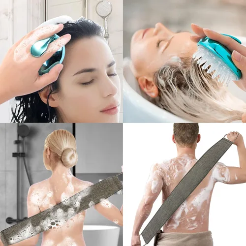 Miniatura 6 de Depurador de espalda de lufa, depurador de espalda exfoliante de 35.4 pulgadas para baño y ducha, para hombres y mujeres, limpiador Luffa
