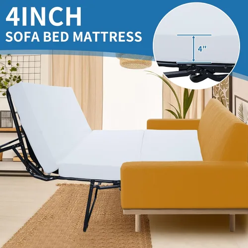 Miniatura 5 de SUNYRISY Colchón Plegable de Repuesto para Sofá Cama de Espuma Viscoelástica de 4 Pulgadas, Colchón Tríptico para Sofá Cama Extraíble Tamaño Full