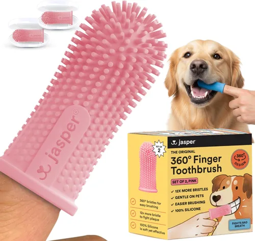 Miniatura 18 de Jasper Cepillo de dientes para perros, kit de cepillado de dientes de perro de 360 grados, cepillo de dientes para gatos, kit de cuidado dental