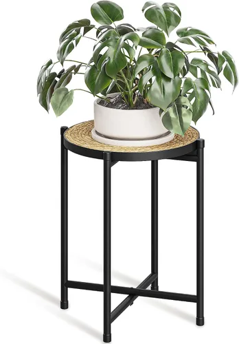 Miniatura 7 de Bamworld - Soporte de plantas de ratán para interior, mesa de plantas boho para plantas grandes, taburete individual para plantas, soporte