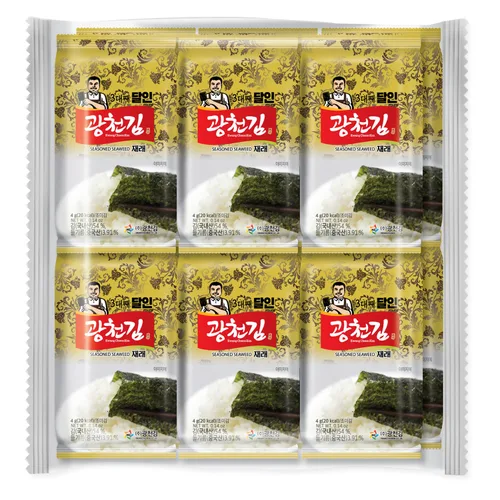 KIMNORI Kwangcheonkim Snacks de algas marinas sazonadas – 12 paquetes individuales hojas premium natural tostado Laver Nori 0.14 oz 0.14 onzas