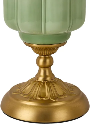 Miniatura 3 de Lámpara de mesa vintage de vidrio de leche, lámparas modernas de mediados de siglo regulables, elegante lámpara de noche Art Deco festoneada