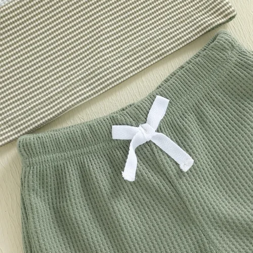 Miniatura 39 de Ropa de bebé niño sin mangas + pantalones cortos con estampado a rayas con bolsillos, 2 piezas de trajes de verano
