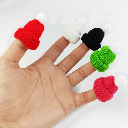 Miniatura 3 de TIHOOD 99 PIEZAS Mini Sombreros de Punto de Navidad Mini Sombreros de Muñeca de Punto Mini Sombrero de Lana para Adornos de Navidad Arte