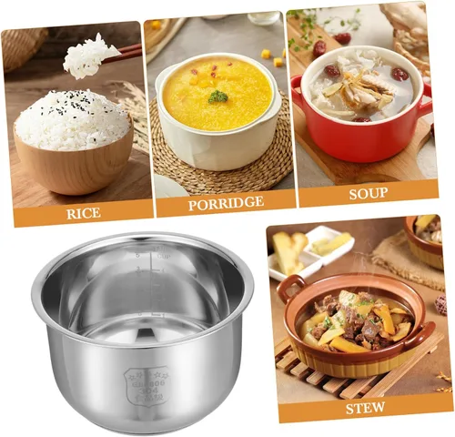 Miniatura 2 de SHERCHPRY Instants Pot - Olla de cocina interior de acero inoxidable de 2 litros, recipiente interior de repuesto para olla a presión tradicional