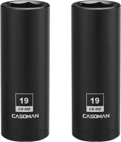 Miniatura 35 de CASOMAN Enchufe de impacto de 6 PT de 1/2" x 1.378 in de profundidad, CR-MO, 1/2 pulgada de transmisión de 6 puntos para una fácil extracción