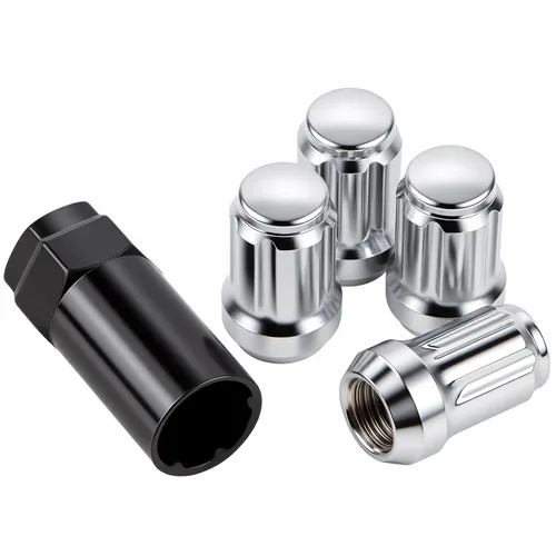 Miniatura 11 de JiiinMiiin 20 tuercas negras de 1/2 x 20 con sintonizador de 6 ranuras, tuerca de bloqueo de 1/2 pulgada a 20 con 1 llave de enchufe de 60 grados