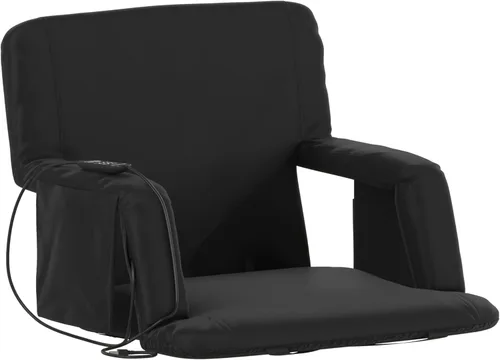 Miniatura 16 de Flash Furniture Asiento para estadio Malta con respaldo y asiento calefactados, 6 posiciones reclinables, silla portátil con correas de mochila, Azul