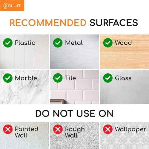Miniatura 4 de GLUIT Ganchos adhesivos de pared para colgar, ganchos resistentes de 22 libras para paredes, sin daños, gancho transparente adhesivo para toallas