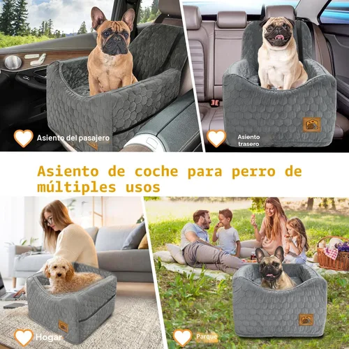 Miniatura 6 de Asiento de automóvil para perros pequeños/medianos, asiento elevador de perro de espuma viscoelástica, seguridad de viaje para asiento de automóvil