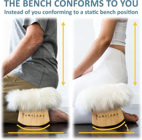 Miniatura 4 de Funda de asiento de piel de oveja genuina de lujo para meditar más profundo y durante más tiempo en pura comodidad – arrodillador de oración