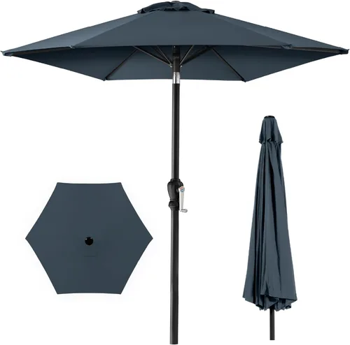 Miniatura 8 de Best Choice Products Sombrilla de patio al aire libre de 10 pies, sombrilla de mesa para exteriores, sombrilla de patio, sombrilla de mercado con 8