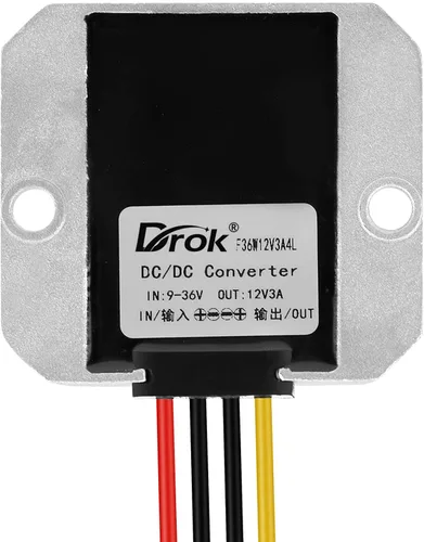 Miniatura 2 de DROK Boost Buck Convertidor de 9V-36V a 12V 3A 36W carcasa de aluminio impermeable auto elevador regulador de voltaje 12V V Transformador de voltios