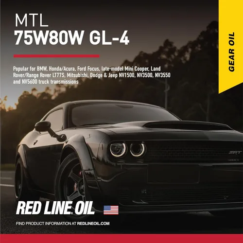 Miniatura 2 de Red Line 50204 SAE 75W80 API GL-4 Lubricante de transmisión manual y transeje (MTL) para engranajes de automóvil, 1 cuarto de galón (paquete de 12)