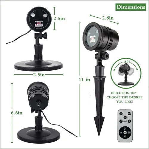 Miniatura 8 de Proyector de Luces de Navidad para Exteriores, Luces Láser LED de Navidad, Foco de Paisaje, Espectáculo de Estrellas Rojas y Verdes, Impermeable