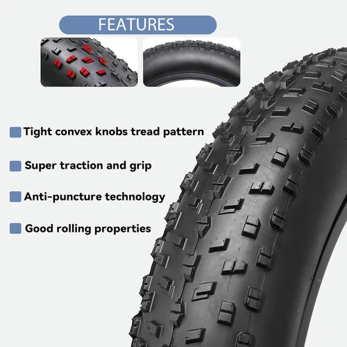 Miniatura 3 de Neumático de Reemplazo para Bicicleta de Llanas Anchas Hycline: Neumáticos Plegables MTB de Alto Rendimiento y Resistente al Desgaste