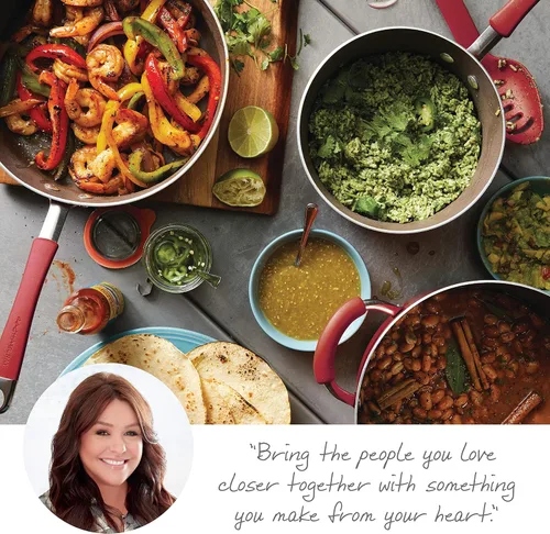 Miniatura 4 de Rachael Ray Cucina - Juego de ollas y sartenes antiadherentes, 12 piezas, rojo arándano y Cucina para hornear, incluye bandeja antiadherente
