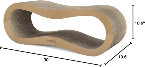 Miniatura 7 de Modkat® Premium 2 Juego de Rascadores para Gatos. Tamaños Grande (76.2L X 26.9H cm) y Pequeño (67.5L X 17.8H cm). Rasca, Juega, Salón. Cartón