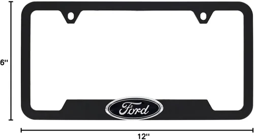 Miniatura 6 de Ford Logo 3D en negro de plástico ABS, soporte para matrícula con 2 agujeros (Negro/A)