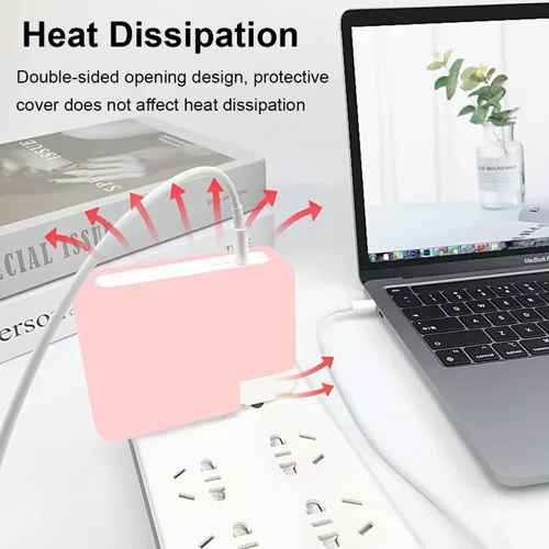 Miniatura 6 de Funda protectora de cargador de silicona suave de 67 W para MacBook Pro de 14 pulgadas 2024-2021 M3 A2918 A2992 M2 A2779 M1 A2442 Funda adaptador