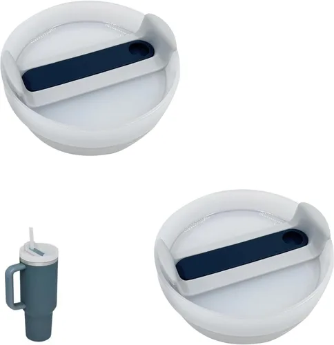Miniatura 9 de Paquete de 2 tapas para vaso de 40 onzas compatibles con Stanley Quencher, cubiertas de vaso de acero inoxidable a prueba de derrames y resistentes