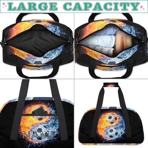 Miniatura 5 de Bolsa de lona personalizada para niños y niñas, para viajes, fútbol, Yin Yang, Tai Chi, pequeña bolsa deportiva para gimnasio, bolsa de mano