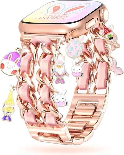 Miniatura 25 de Correas de metal para reloj para mujeres compatibles con Apple Watch para mujeres y hombres de 40 mm, 38 mm, 41 mm, 42 mm, 44 mm, 45 mm, 46 mm