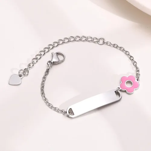 Miniatura 139 de Pulsera de barra para bebé: chapado en oro de 18 quilates, pulsera con placa de identificación personalizada para niños pequeños de mamá, nombre