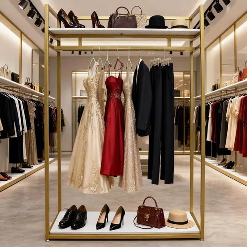 Miniatura 2 de Estante de ropa de 71 pulgadas con estantes, estante para vestidos de boda, estante de exhibición de ropa al por menor, resistente comercial