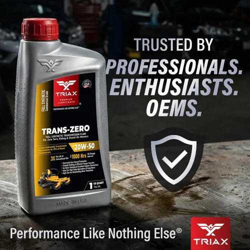 Miniatura 8 de TRIAX Trans Zero 20W-50 Aceite de transmisión hidrostático totalmente sintético para cortacésped de giro cero (1 galón)