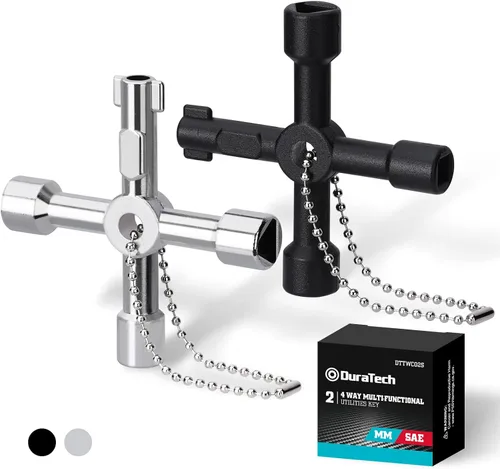 Miniatura 8 de Duratech - Llave de utilidad de 4 vías, llave de agua multifuncional, paquete de 1, para válvula, grifo y espigas