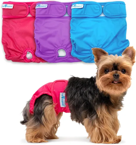 Miniatura 15 de Paw Inspired Pañales lavables y reutilizables para perras, pañales de tela para perros, incontinencia para perros (surtido (forro blanco), L