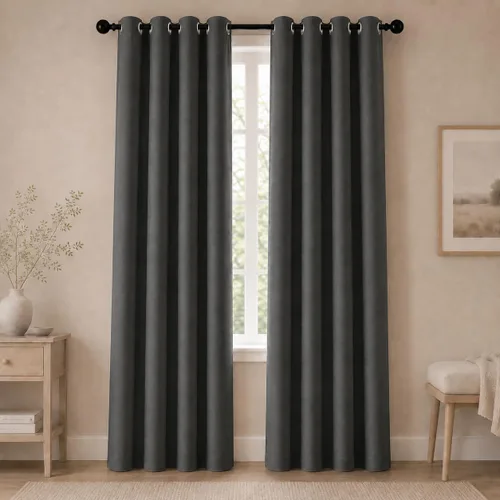 Miniatura 94 de Cortinas de oscurecimiento de habitación de 45 pulgadas de largo para dormitorio y sala de estar, cortinas térmicas aislantes con ojales