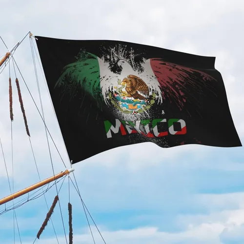 Miniatura 5 de Bandera de la amistad de Estados Unidos y México de 3 x 5 pies, pancarta de jardín para interiores y exteriores, decoración perfecta México Amistad