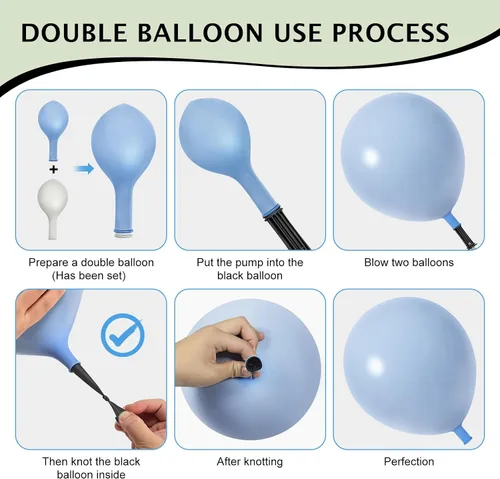 Miniatura 3 de Guirnalda de Globos Verde Azul Polvoriento – Globos de Doble Relleno Azul Bebé Verde Salvia Blanco Nude para Kit de Arco de Globos de Oso – Perfecto