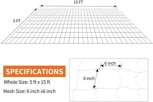 Miniatura 4 de Tcamp Red enrejada de poliéster resistente para plantas, 5 x 15 pies (paquete de 1) (5 pies x 15 pies)