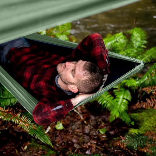 Miniatura 6 de Wise Owl Outfitters Toldo para Hamaca – Funda de lona impermeable para acampar con estacas de tienda de campaña y bolsa de transporte, refugio Salvia