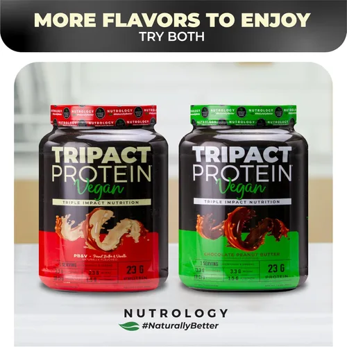 Miniatura 7 de Nutrology TRIPACT Proteína vegana en polvo, mezcla orgánica de guisantes, arroz y calabaza, batido de reemplazo de comidas con BCAA y glutamina