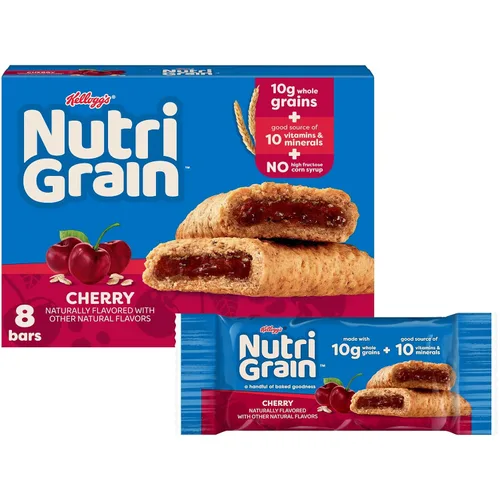 Miniatura 13 de Nutri-Grain Barras de desayuno horneadas suaves, aperitivos para niños, paquete económico, fresa, caja de 20.8 onzas (16 unidades)