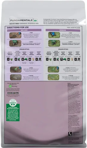 Miniatura 2 de Fundamentals by Scotts Semilla de Césped Mezcla de Raygrass Perenne, Ideal para Zonas Soleadas y de Alto Tráfico y Control de Erosión, 3 libras