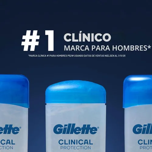 Miniatura 5 de Gillette Antitranspirante clínico y desodorante para hombres, protección contra el sudor y el olor 72 horas, frescura de larga duración, tecnología