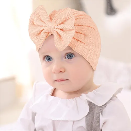 Miniatura 34 de Gorro de punto para bebé con lazos lindos turbante para envolver el sombrero (MZ6)