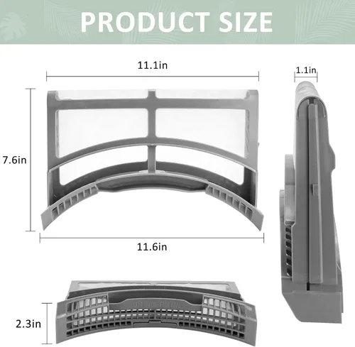 Miniatura 3 de AMI PARTS DC61-02595A Estuche de filtro de pelusa para secadora con cepillo de pelusa para secadora - Rejilla de acero inoxidable y marco de ABS