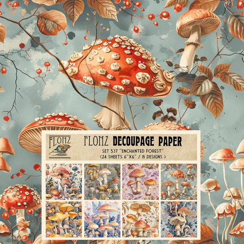 Miniatura 15 de Paquete de papel Decoupage (24 hojas de 6 x 6 pulgadas), papel tapiz de uvas Art Deco, papel de patrón de estilo vintage para decoupage, 32 ES