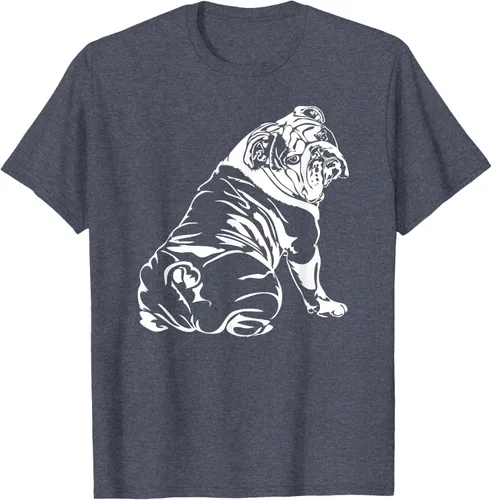 Miniatura 102 de Gracioso Bulldog Inglés playera perro Hund playera regalo, Azul (Heather blue)