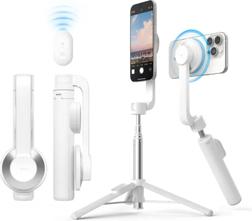 Miniatura 8 de elago Trípode magnético para selfie compatible con MagSafe para iPhone y Galaxy, fuerte magnetismo, portátil, ligero, extensible