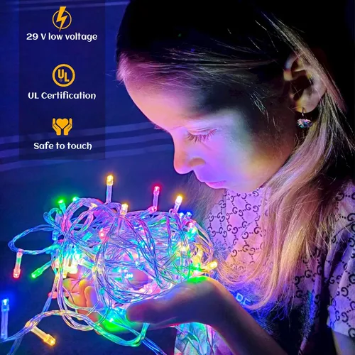 Miniatura 6 de Luces de carámbano, luces de Navidad de 33 pies con 400 LED, 75 caídas, 8 modos, enchufable e impermeable, para festividades, boda, fiesta, hogar