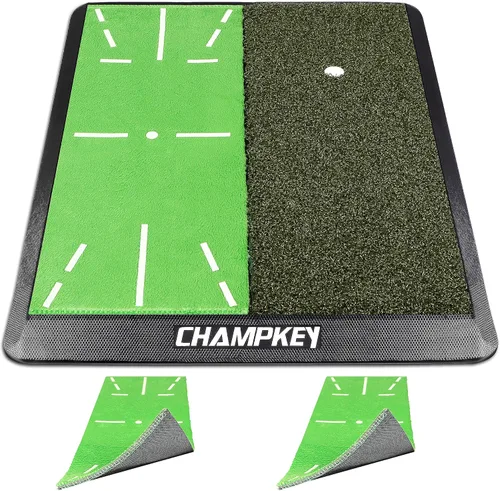 CHAMPKEY Heavy-Duty Golf Hitting Mat - Swing Path Feedback Golf Practice Mat - Ideal for Indoor and Outdoor Training